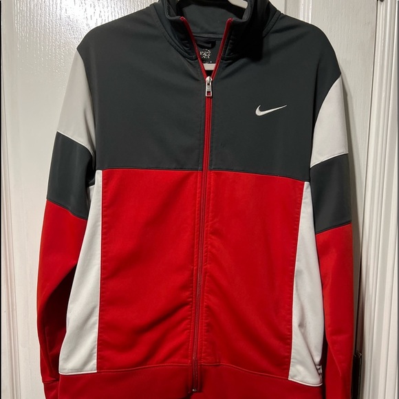 Nike Other - Vintage Mens Nike jacket Size Large Pockets Zipper Red white Blue Excellent